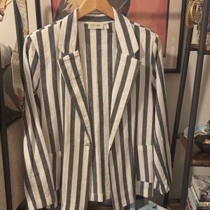 RD Style Navy and White Striped Jacket